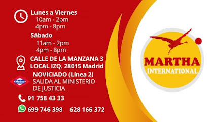 oficina mensajería Martha International Express